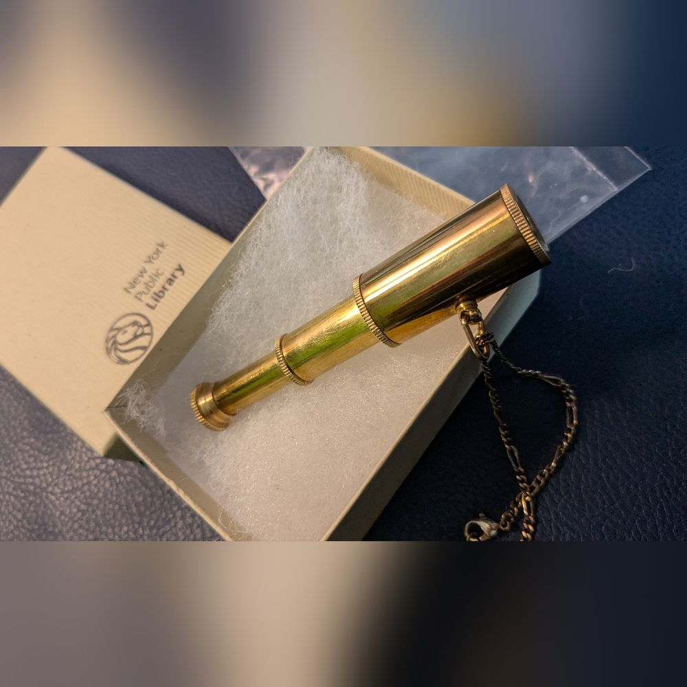 NWT Telescope Necklace - Golden Brass Tone